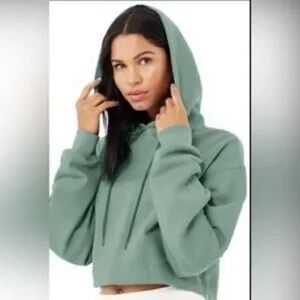 Alo Cropped Hoodie with Raw Hem